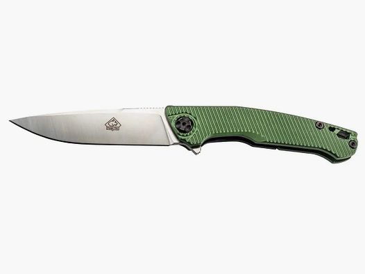 PUMA TEC One-Hand Knife, Green Aluminum with Clip