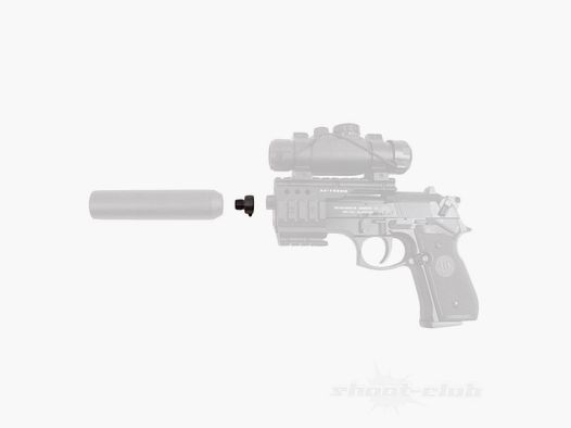 shoXx Schalldämpferadapter für Co2 Pistole Beretta M92 1/2 UNF