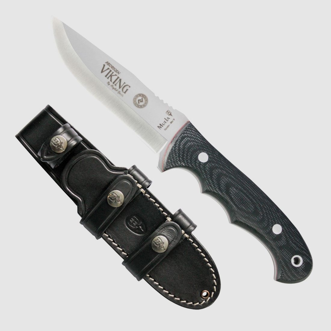 Viking Black Micarta Outdoormesser mit hochwertiger Lederscheide