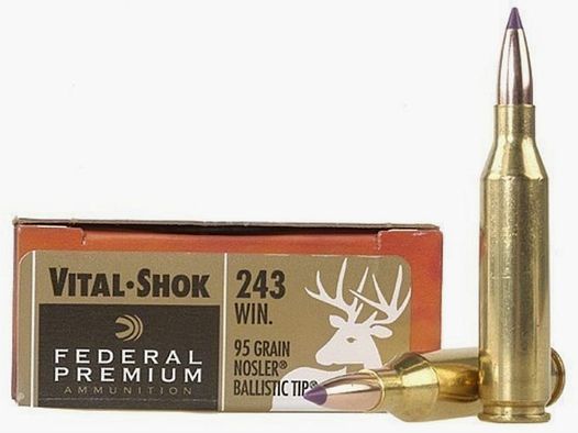 Federal Premium Nosler Ballistic Tip Chasse .243 Win. 95GR 20 cartouches