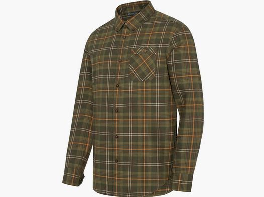 Blaser H-Flanellhemd Julian | grün/offwhite/orange