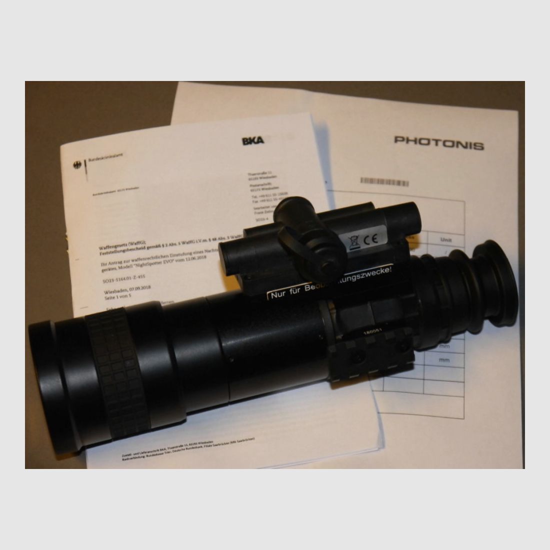 Nightspotter EVO Photonis Generation 2+ schwarz/weiß Röhre