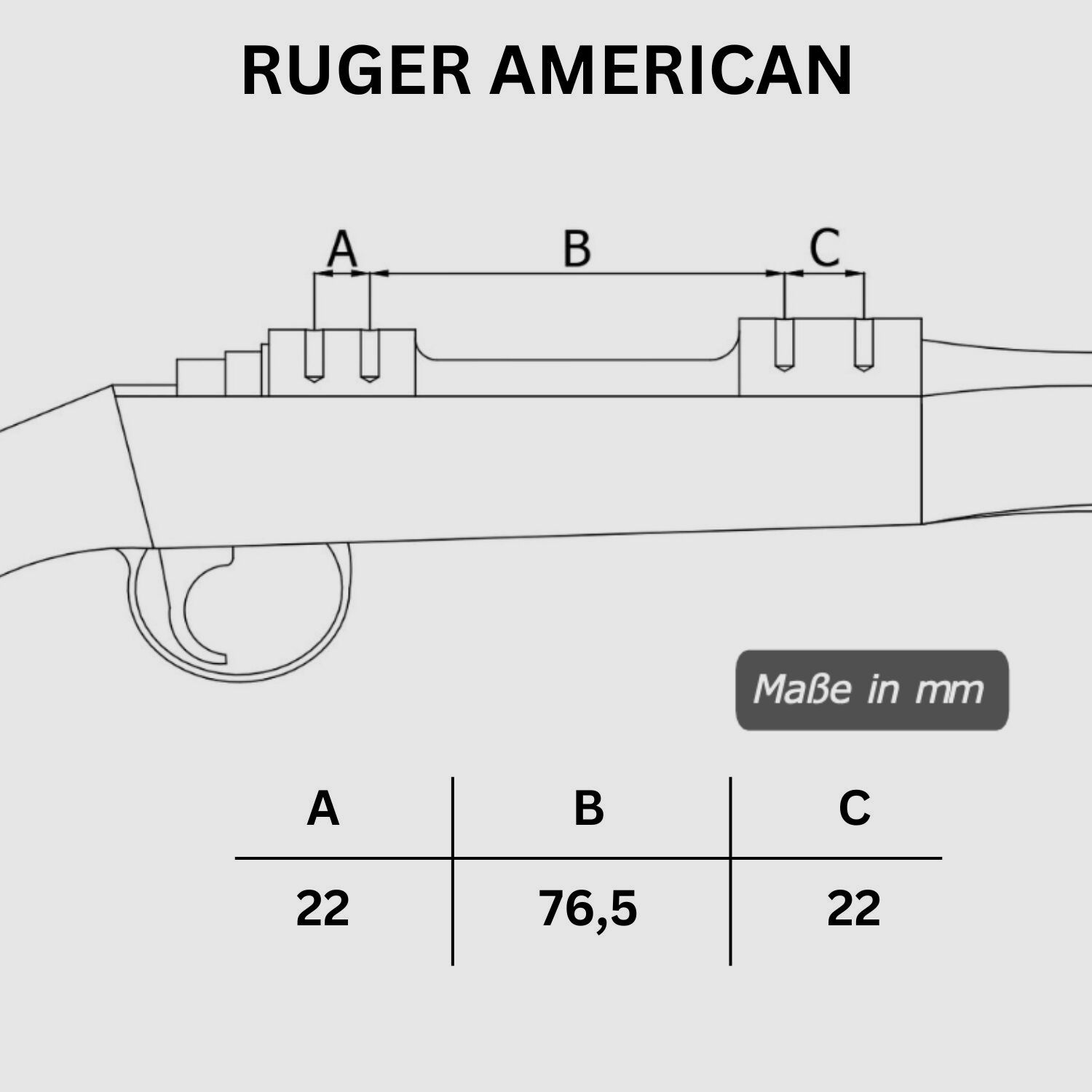 Rifle Doc Picatinny Weaver RAIL DE ACERO para RUGER AMERICAN