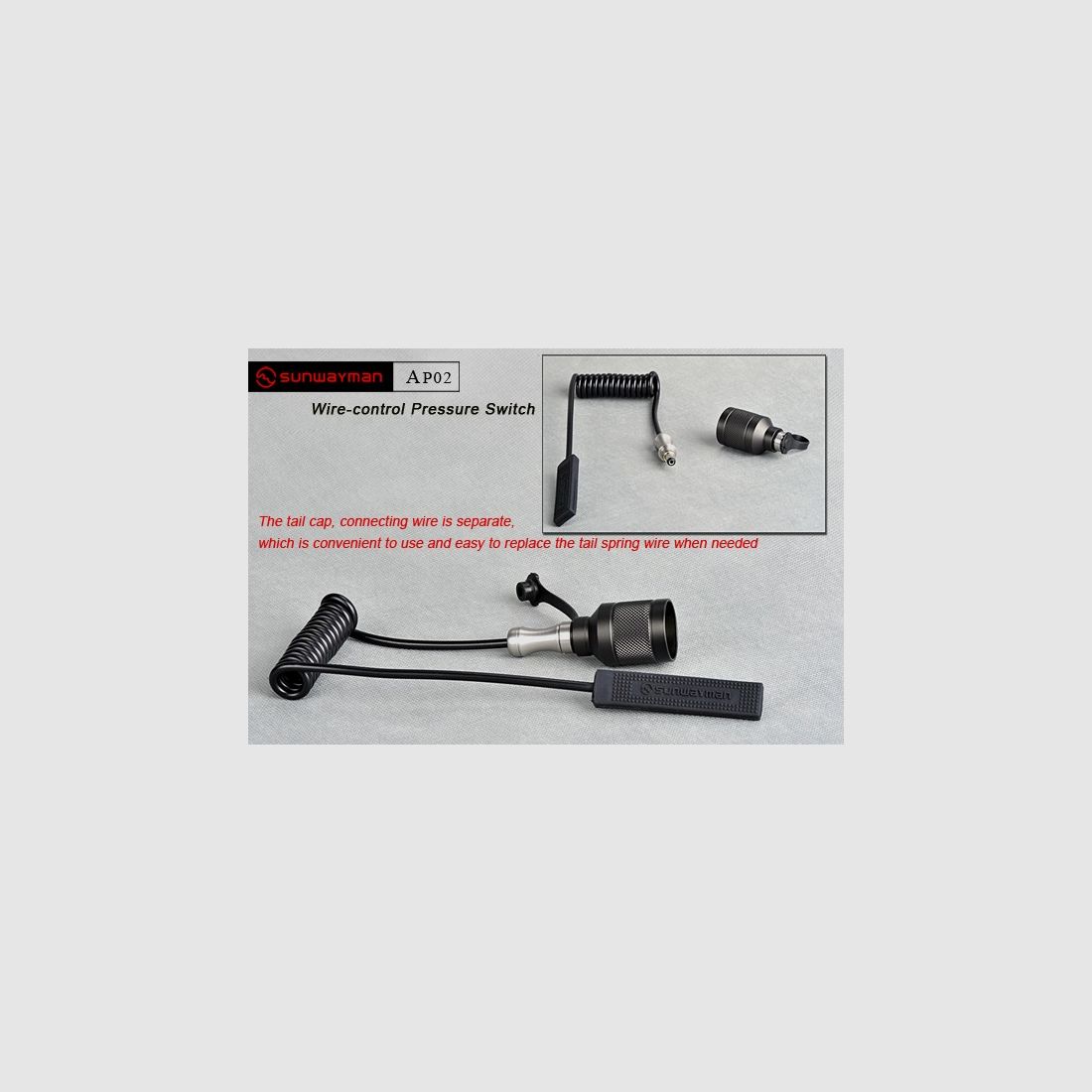 Sunwayman AP02 Interruttore a cavo / interruttore a filo per lampade, immagine 4 di 5