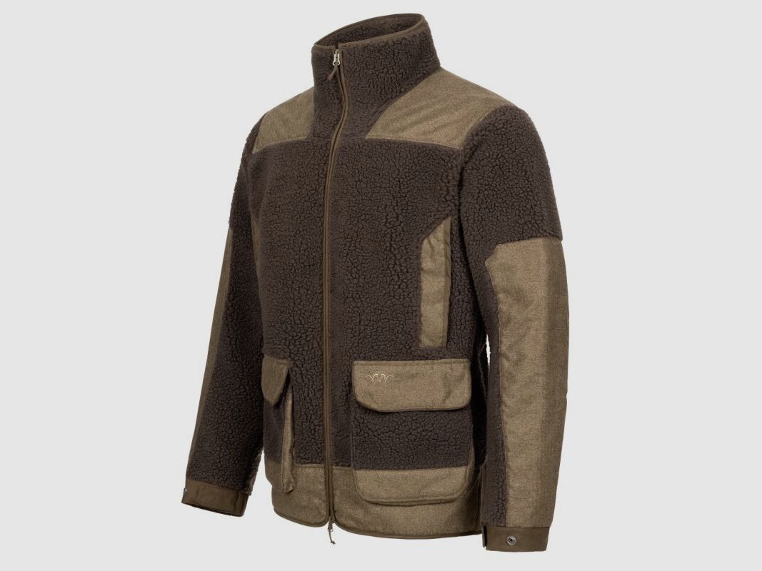 Blaser Sherpa Fleece Jacke dunkelbraun