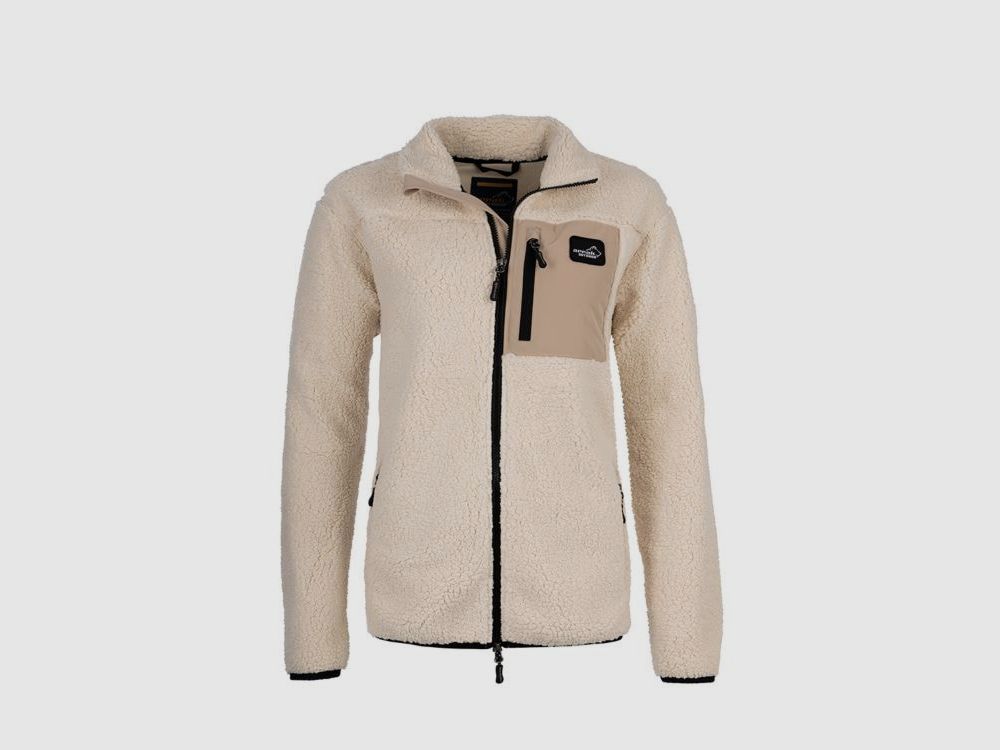 Arrak Sherpa Fleecejacke Damen Offwhite - M