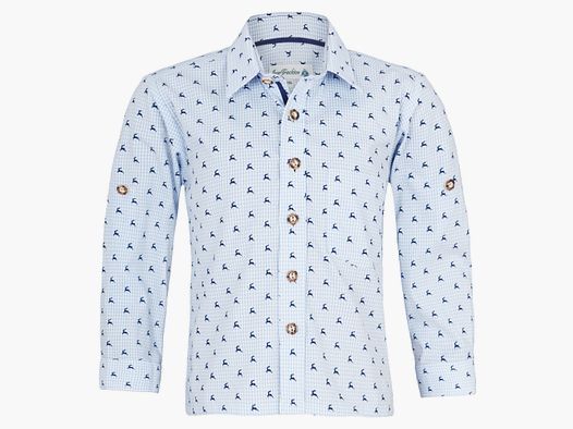 Chemise pour enfants imprimée Hirscherl en bleu clair