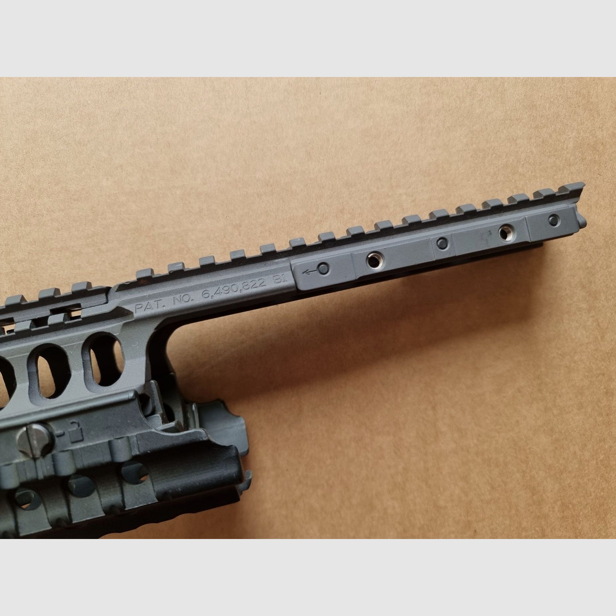 *RARA* A.R.M.S. - Sistema de riel #50-C con miras de gas plegables #41-BL y miras traseras #40-L - AR15 de los 2000