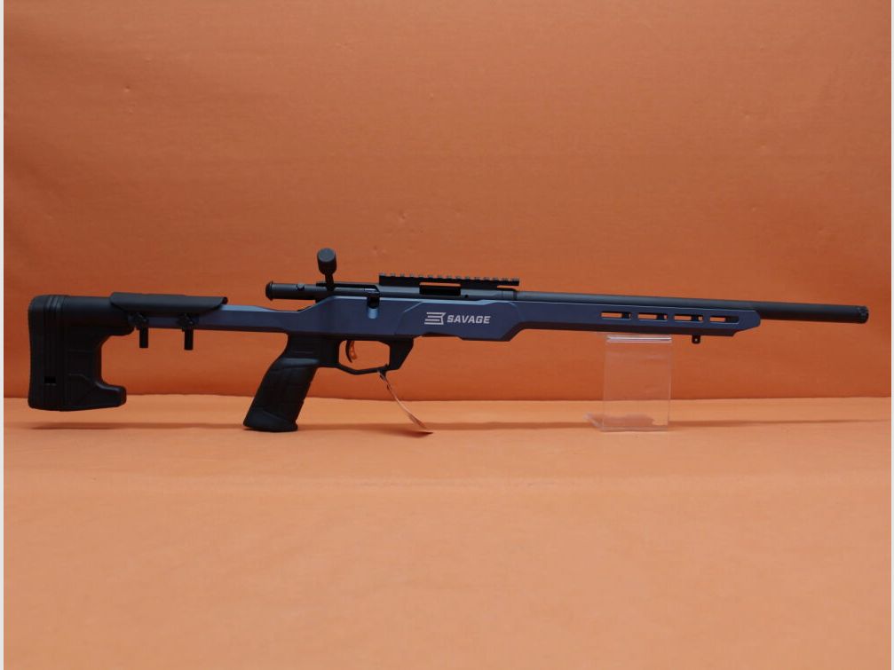 Savage	 Rep.Büchse .22lr Savage B22 Precision Titanium Blue MDT Chassis 18" Lauf/ Gewinde 1/2-28