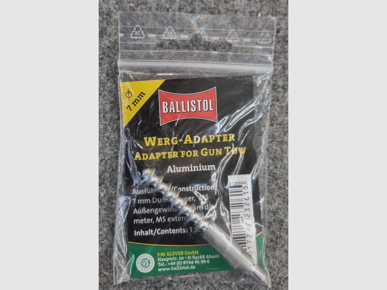 Adaptateur pour étoupe Ballistol – filetage extérieur M5