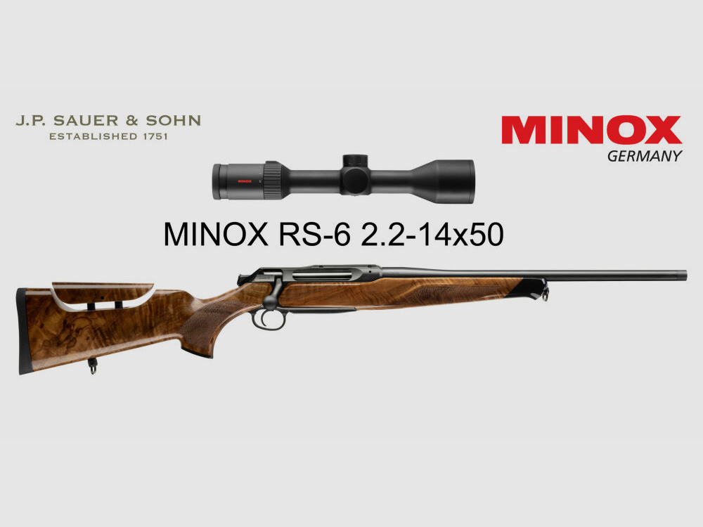 J.P. Sauer & Sohn Sauer 505 Ergo Lux Karabinek powtarzalny HQ3 Zestaw wyposażeniowy Elegance + VSR | 8.5x55 Blaser | MINOX RS-6 2.2-14x50