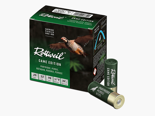 Rottweil Game Edition Patrijs 12/70 2,5 mm - 25 stuks.