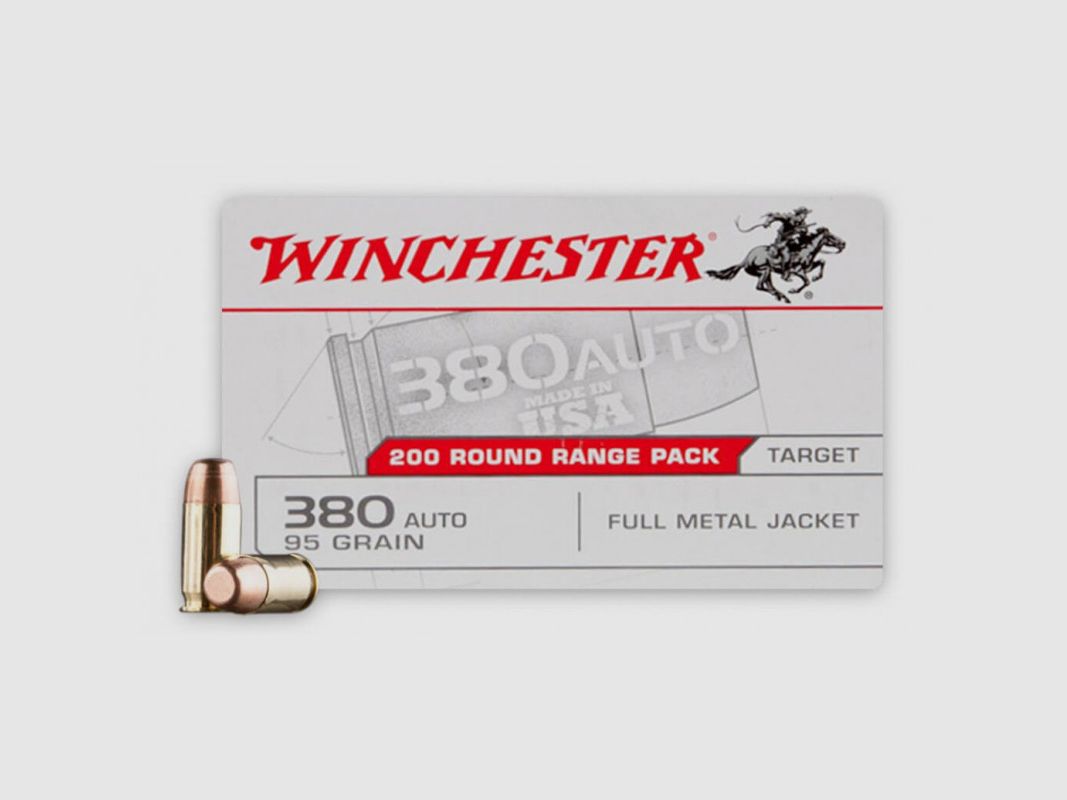 BOX MIT 50 PATRONEN 380 AUTO WINCHESTER PI USA 95G FMJ - B, Bild 1 von 2