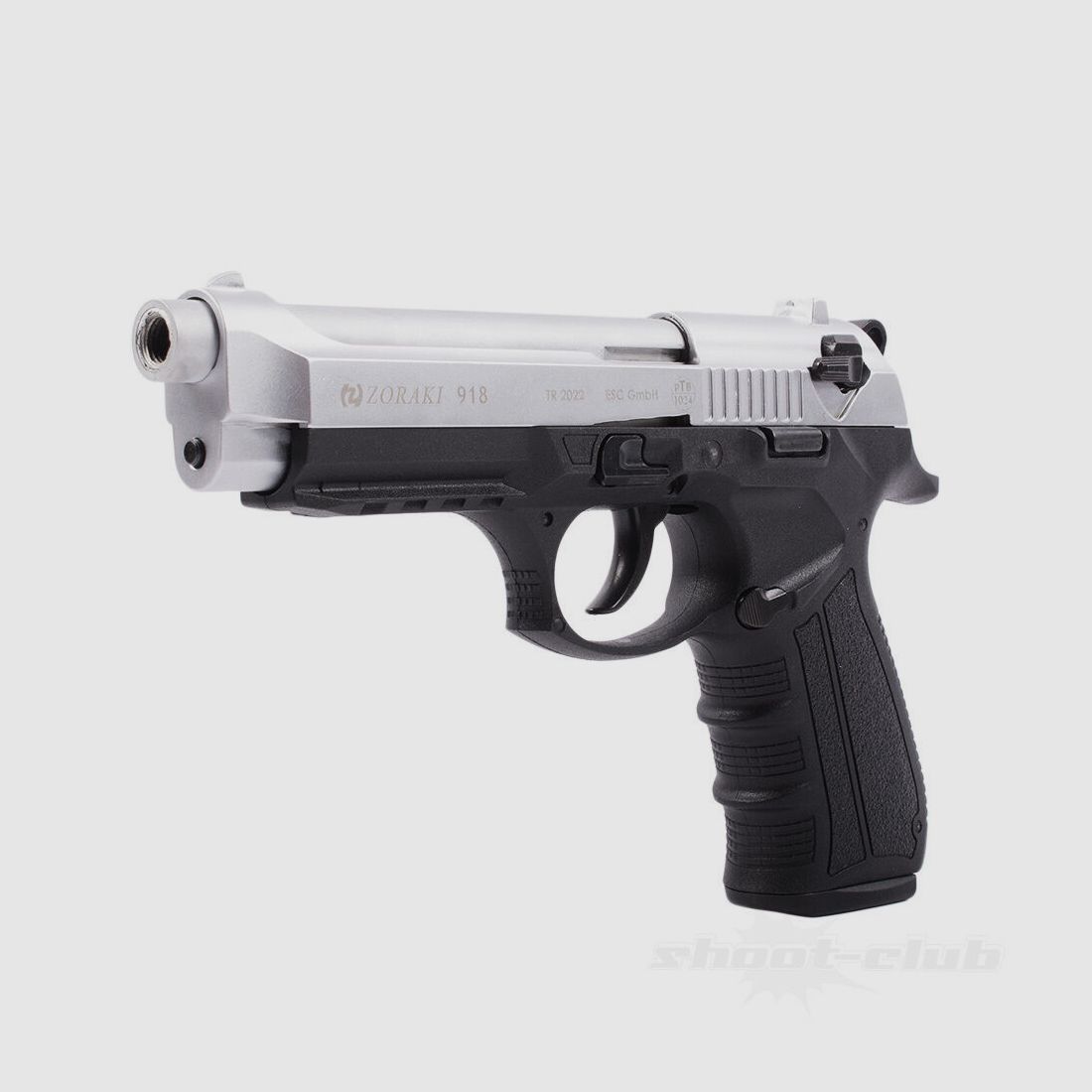 Zoraki 918-P blank firing pistol Matt Chrome 9 mm P.A.K.