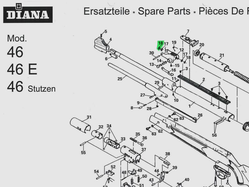 O-Ring fĂĽr Laufdichtung fĂĽr Luftgewehr Diana 46 Modelle, Ersatzteil