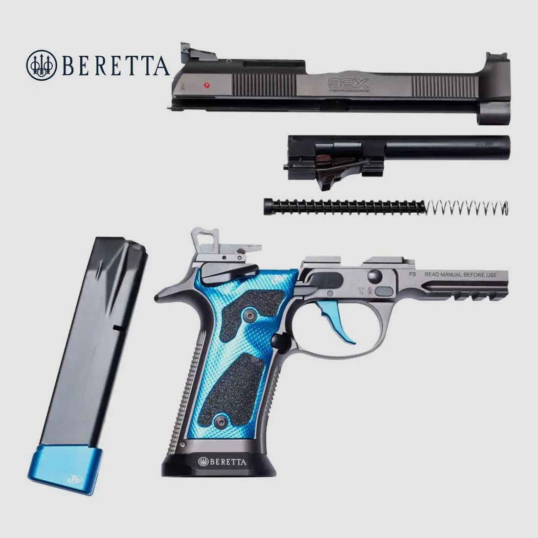 BERETTA 92X DARK SERIES BLUE RDO 9mmLuger