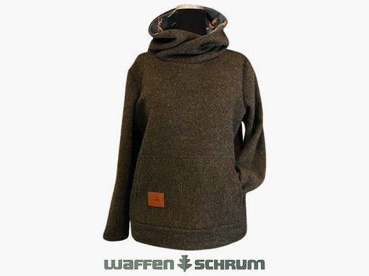 Felpa con cappuccio in loden