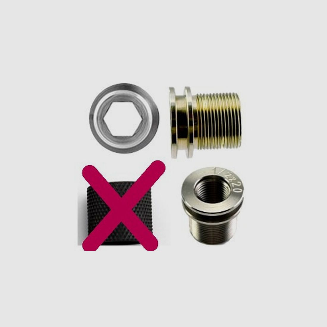 Schalldämpferadapter (WHED-Adapter) M15x1 auf M18x1 und 5/8x24 auf M18x1 (Lauf auf SD)