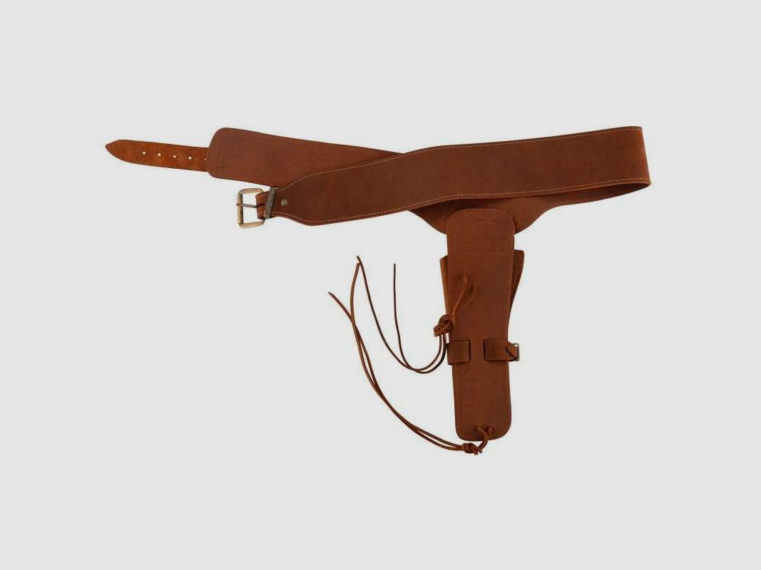 Cowboy belt in leather with a holster - Cowboy belt 1 holster - 110cm*** net price ***, image 3 of 5