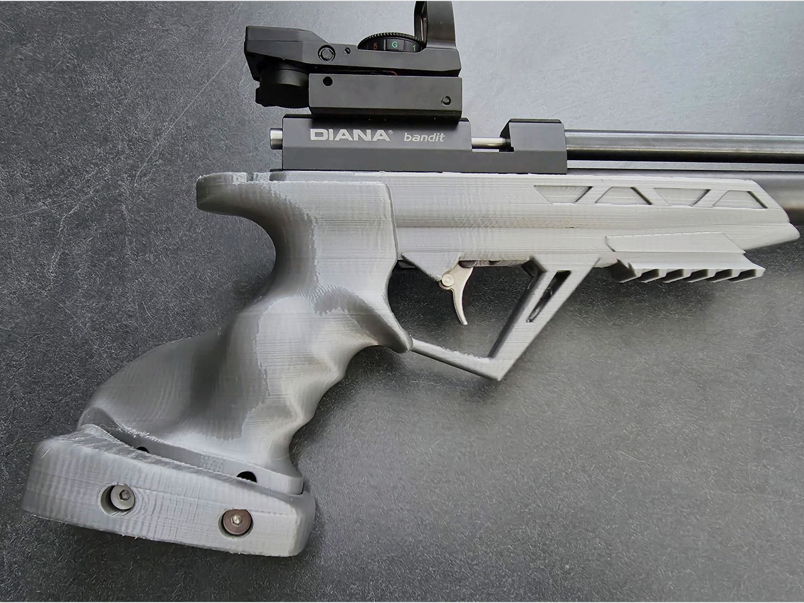 Matchgrip voor Diana Chaser Bandit Airbug PETG zwart of zilver