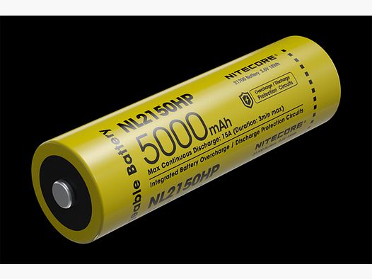 1 x NITECORE AKKU Li-Ion 21700 5000mAh NL2150HP | 15A Entladestrom für 2.700 Lumen Stirnlampe HC35 !