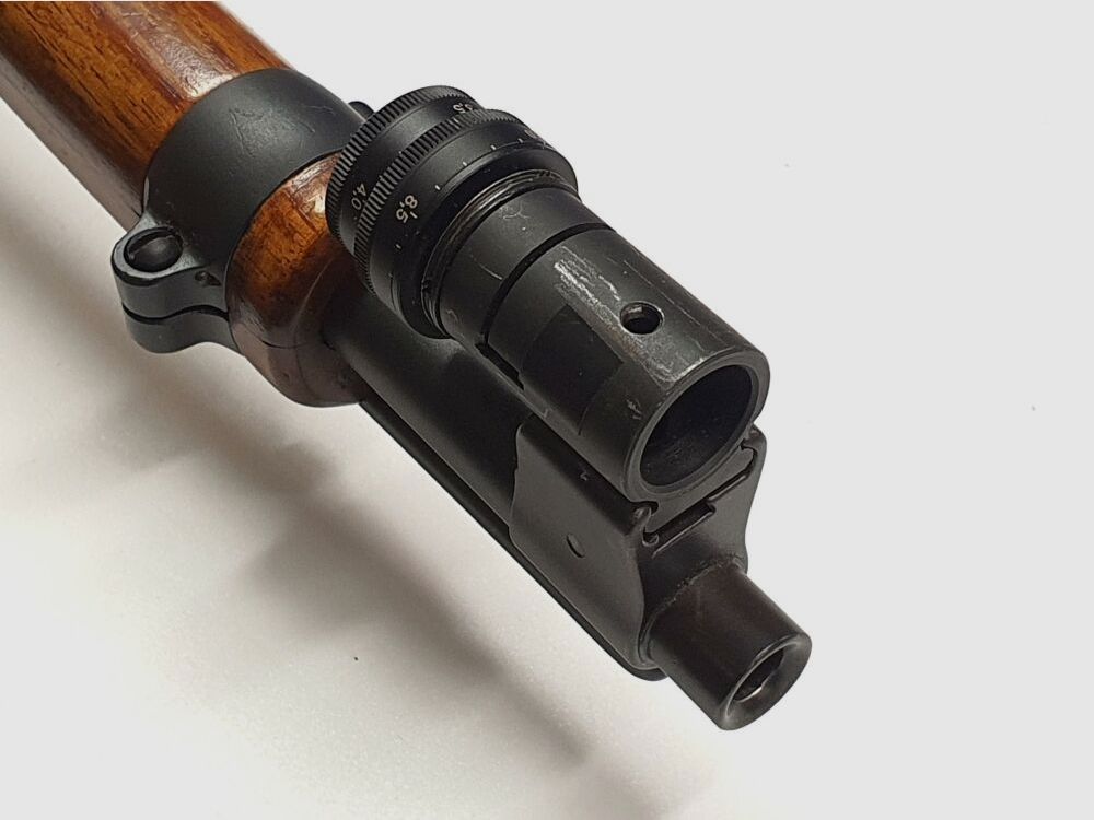 Unbekannt, Gehmann verstellbarer Korntunnel mit Kornmutter von Gehmann Karlsruhe für K31 Karabiner 31 W&F Diopter