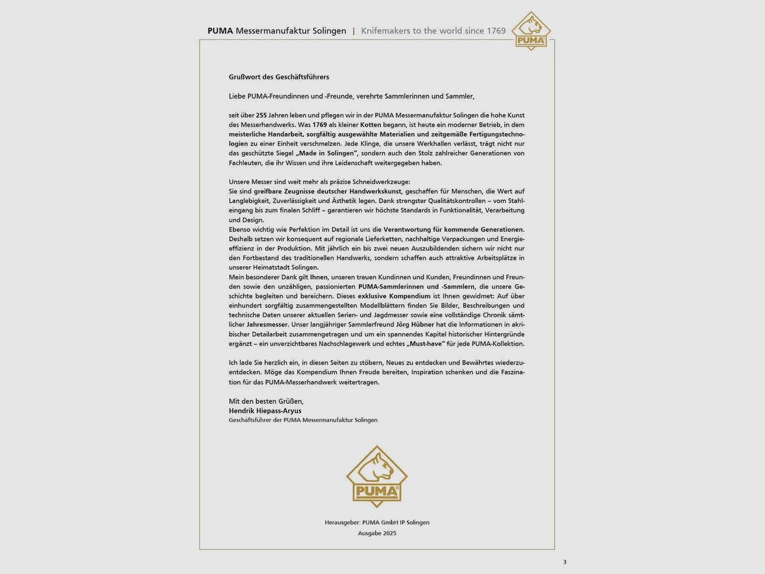 PUMA-Werk Sammlerhandbuch 2025