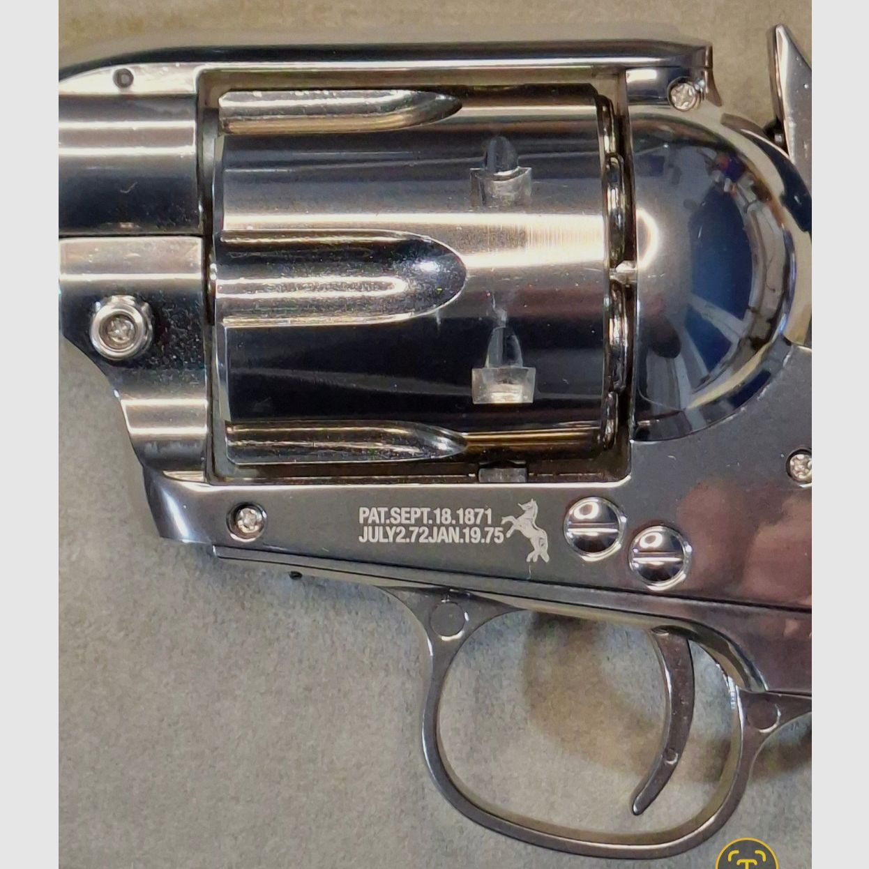 !!! Als nieuw!!! Colt SAA . 45, volmetaal, nikkelafwerking, 5,5", kal. 4,5mm Co², P18!