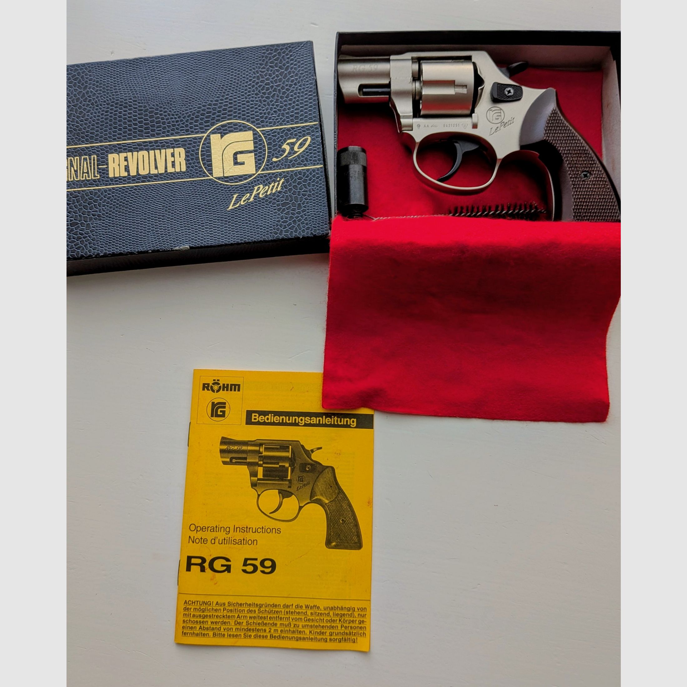 Röhm RG 59 LePetit + Nickel+ oude PTB 527+ houten grip+ 9mm R.K, afbeelding 3 van 8