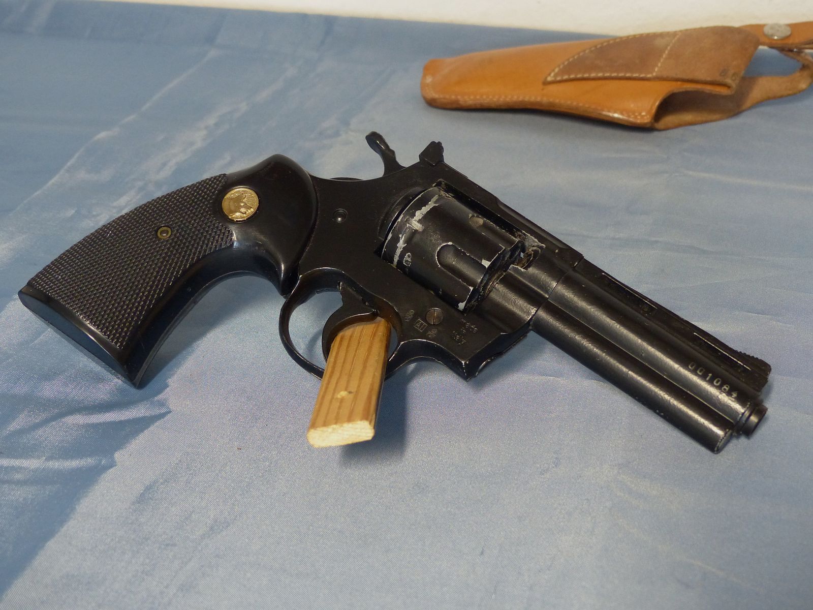 Schreckschuss Gas Revolver Umarex Python Cal. .380 Knall PTB 282 mit Holster + Abschussbecher vintage