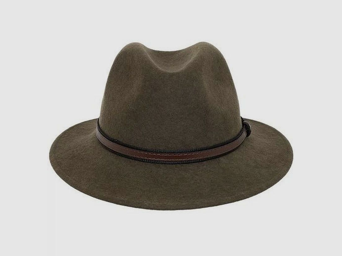 Rollhut Khaki mit Lederband Gr. 56, Bild 1 von 2