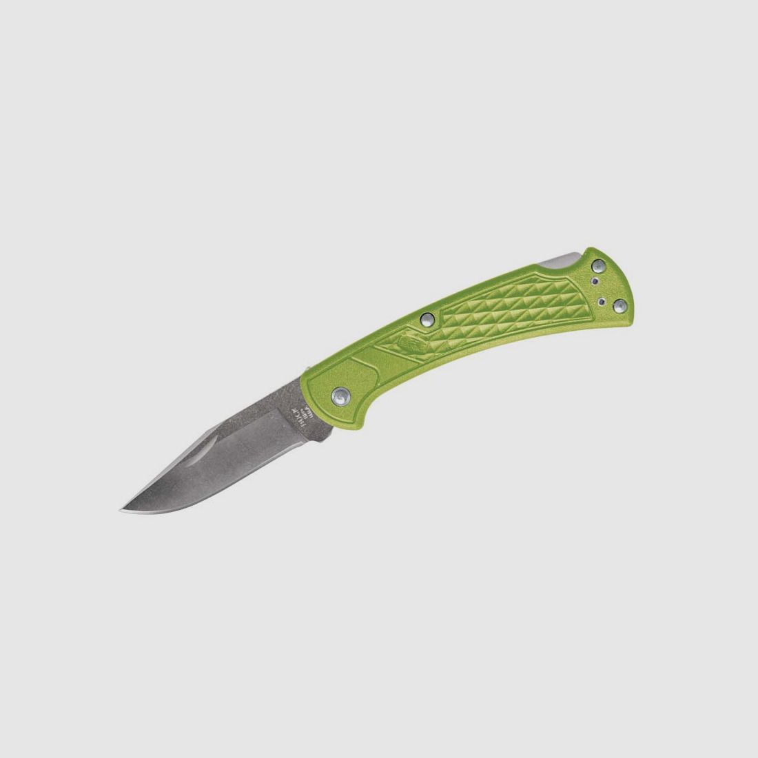 Cuchillo de bolsillo Buck 112 SLIM SELECT, verde-amarillo, Back Lock, escalas de mango de plástico, extractor de uñas, clip de cinturón