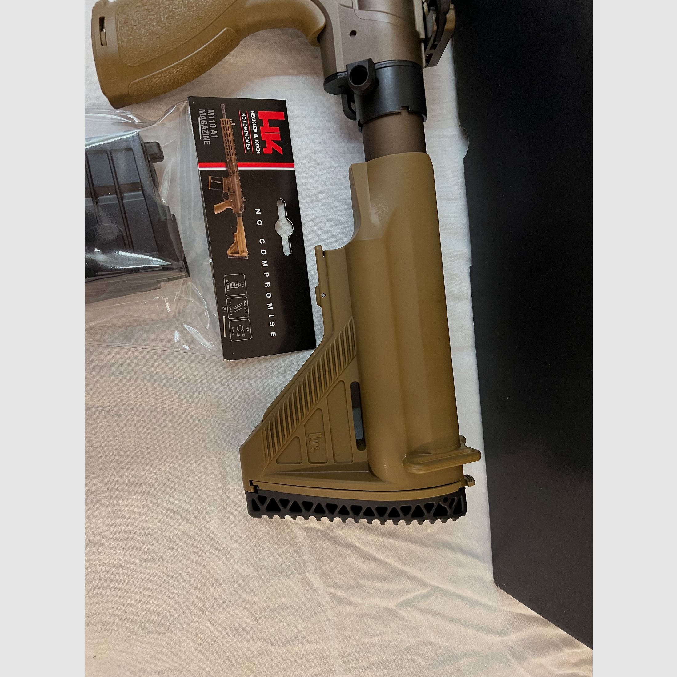 Umarex VFC Heckler & Koch HK M110 A1 Airsoft Vollmetall Gas-Blow-Back 6mm BB verde-marrone nuovo non usato NP 800€