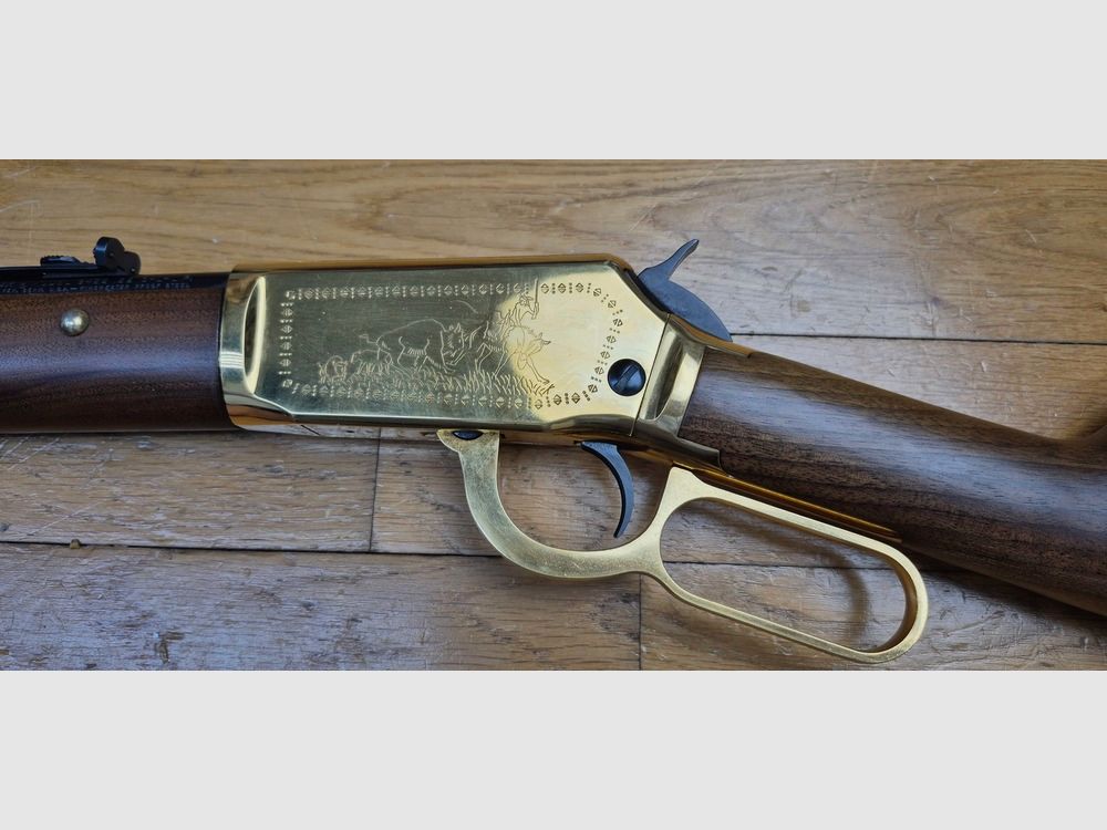 Schöne und sehr seltene Winchester Commémorative Typ 1894 in 22LR – Modell 94 22 Sammler « CHEYENNE » – 5000 Exemplare (!) – Waffe von 1977 – 9 Schuss – SELTEN Originalbox in TBE – Zustand nahezu neu – TBE+, Bild 25 von 38