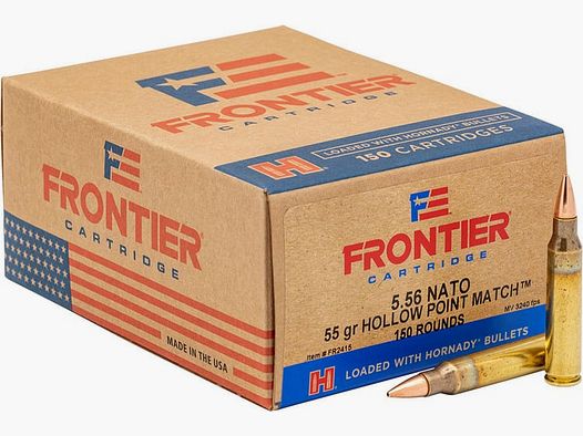 5.56×45 Nato Hornady Frontier HP Match 55grs. 150 Stk.