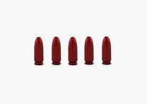 5 cartuchos de fogueo rojos .380Auto/9mmCorto pistola