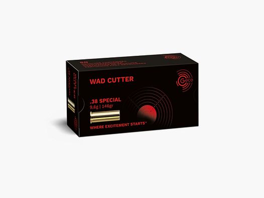 GECO Ammo .38 Special Wad Cutter 9.6 g / 146 gr VE50