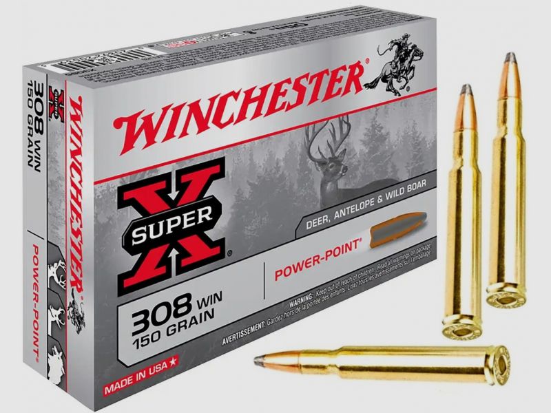 100 Stück Winchester .308 Win. Power-Point Teilmantel