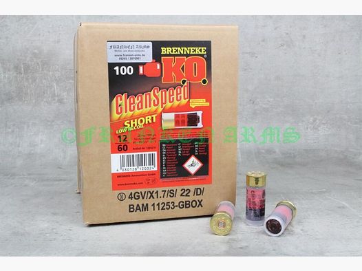 Brenneke K.O. Clean Speed Short 12/60 28,4g 100 piezas precios por cantidad