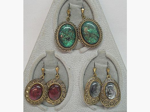 Pendientes - imitación - con diferentes piedras