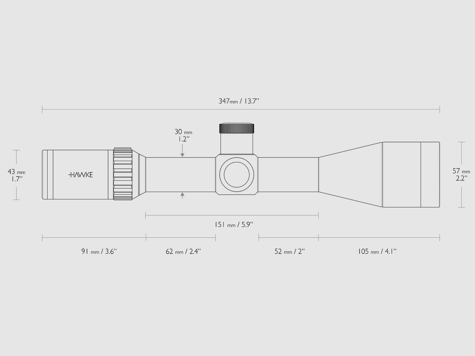 HAWKE 14294 Zielfernrohr VANTAGE 30 WA SF IR 4-16x50 RIMFIRE .17 HMR ABSEHEN