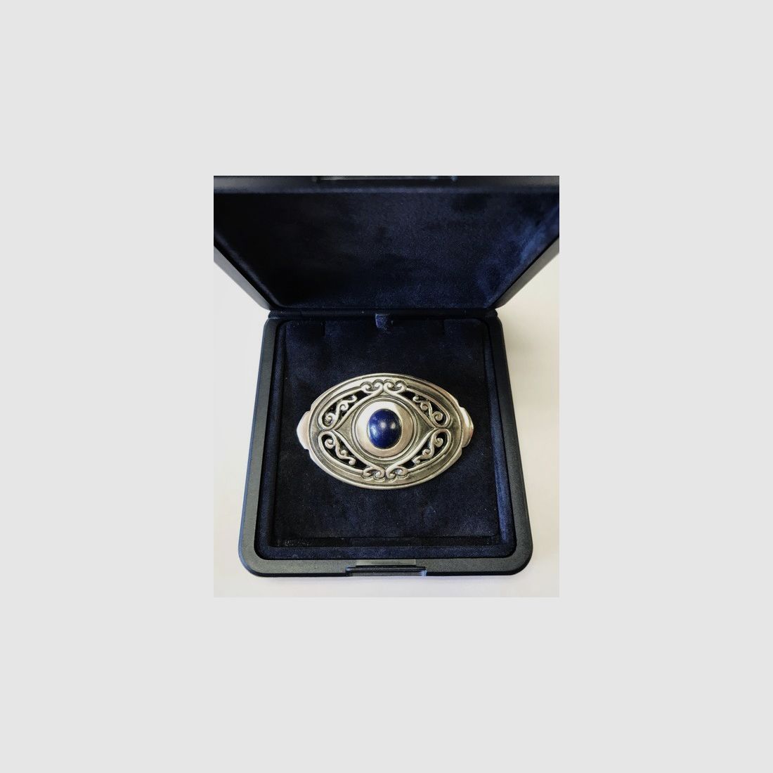 Gurtschnalle Silber m. Lapis