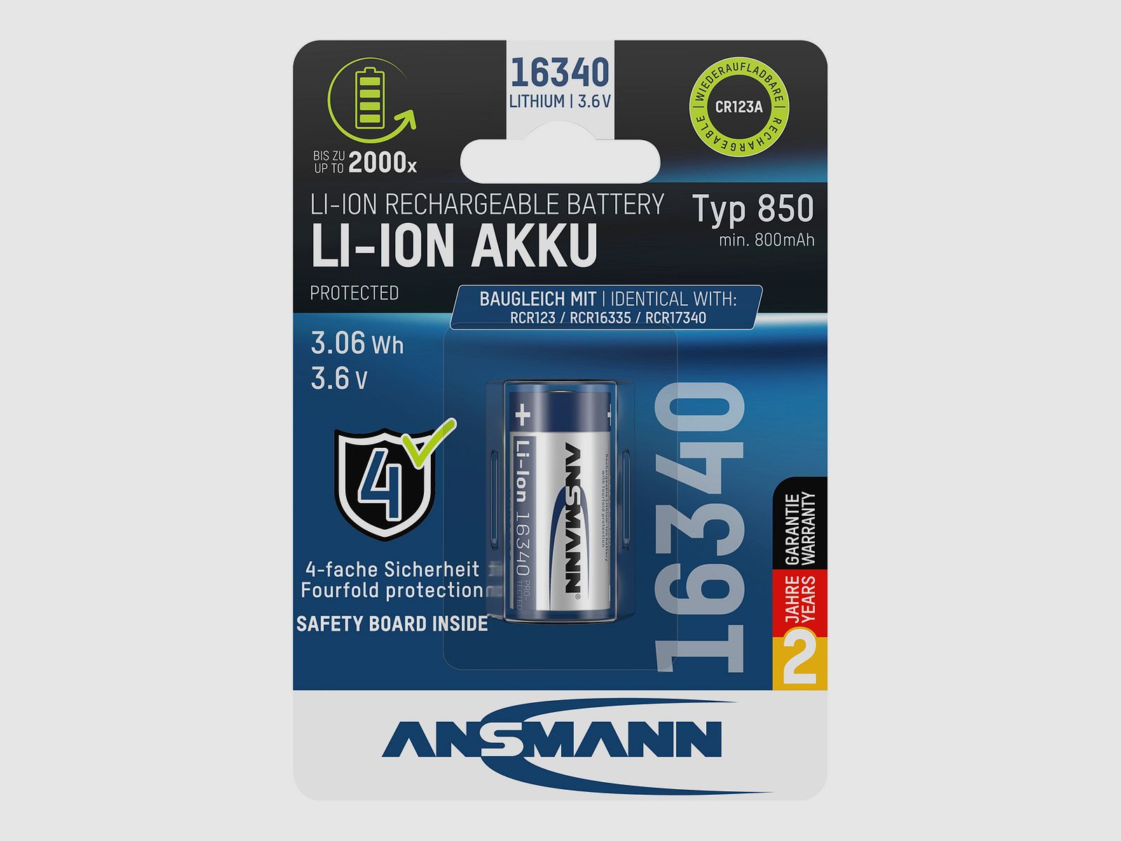 ANSMANN Li-Ion Akku 16340 / RCR123