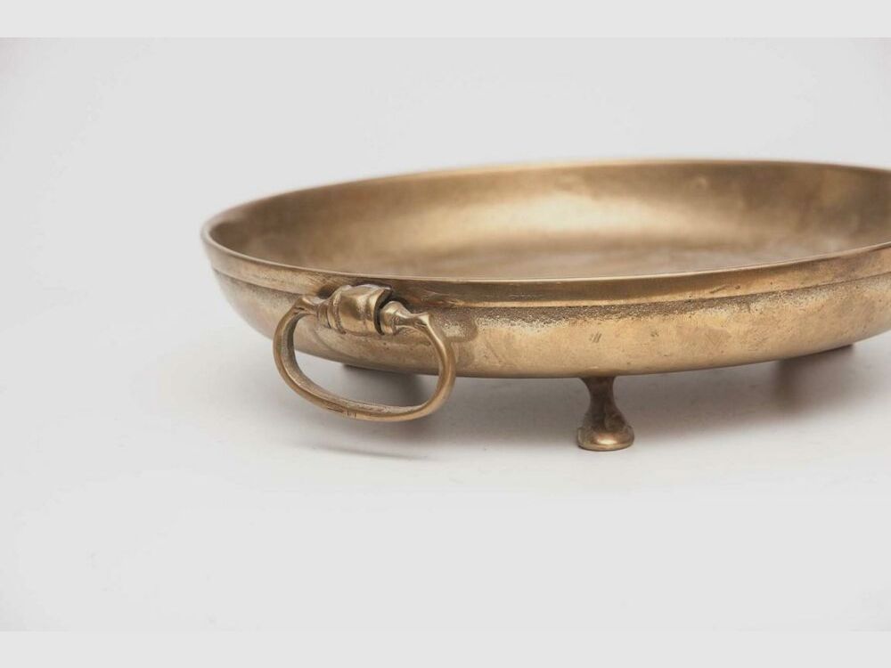 schwere Messingschüssel Antik Jagd Deko