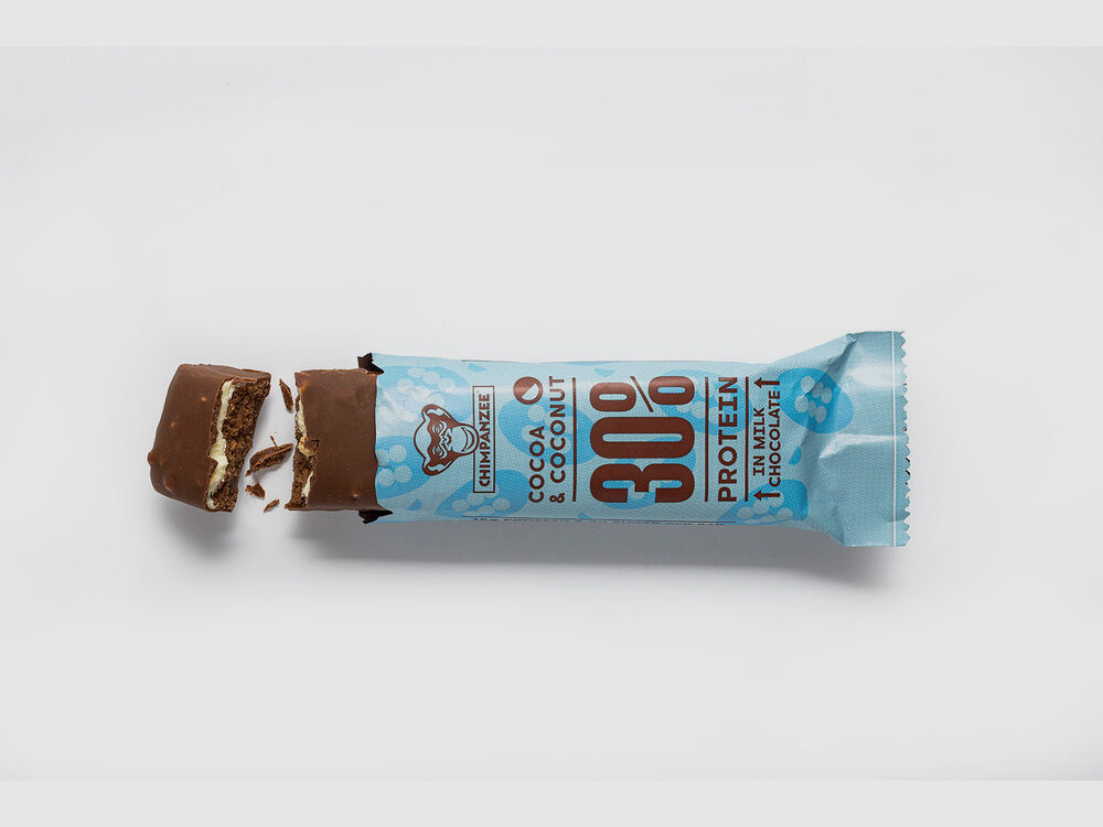 Barra de proteína Chimpanzee 30% cacao y coco
