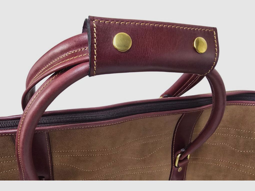 CORZO Borsa da Viaggio in Pelle Scamosciata Beige, immagine 4 di 6