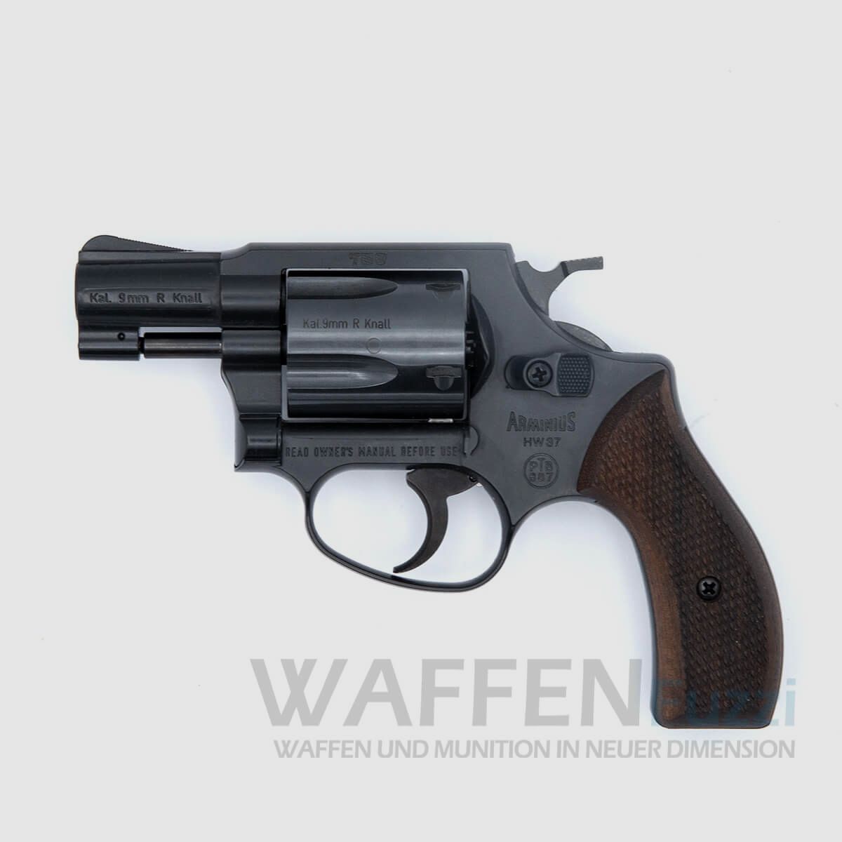 Weihrauch HW 37 revólver de fogueo azulado con empuñaduras de madera
