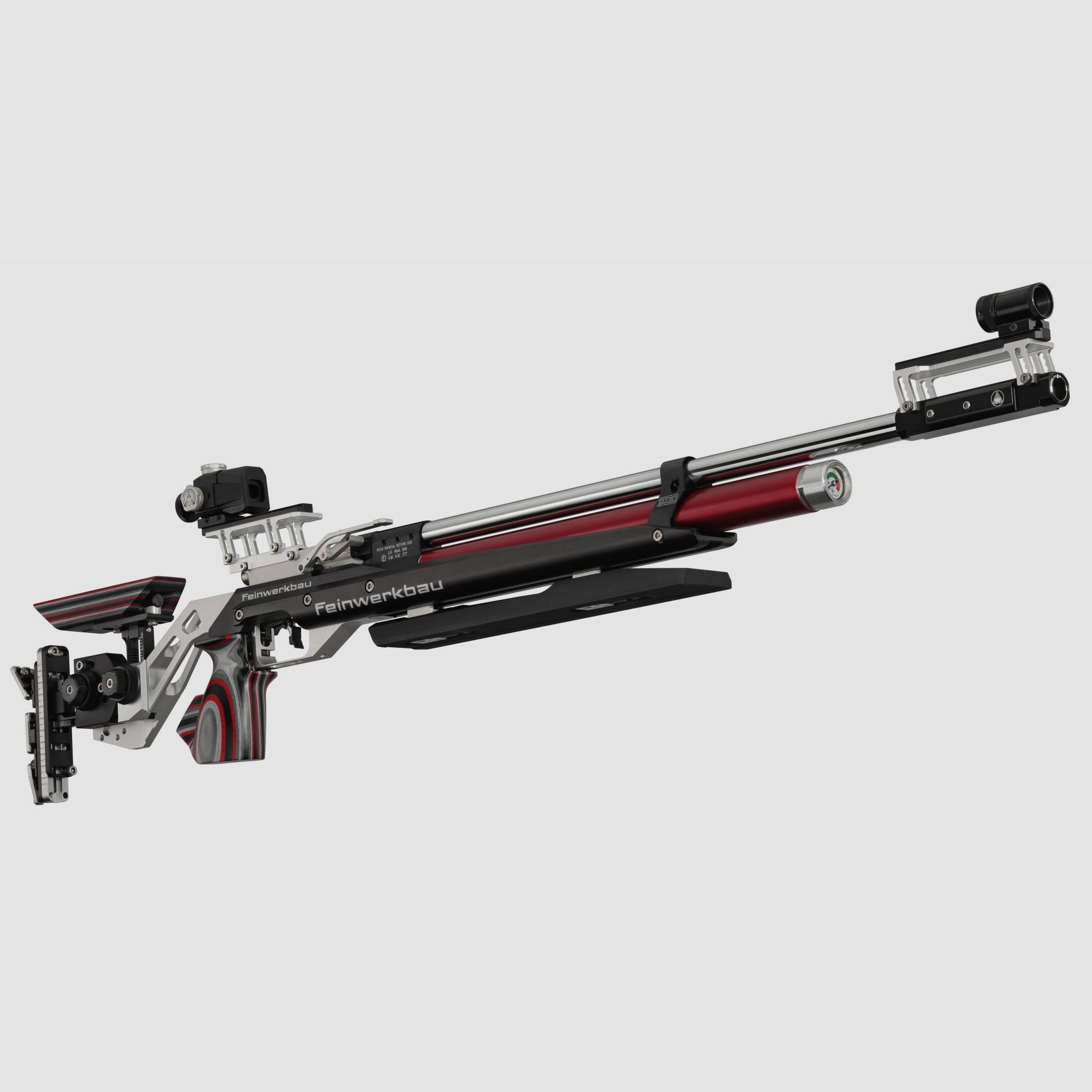 Feinwerkbau 800 Alu Silber/Rot Auflage - Schaftkappe X-line, Bild 1 von 2