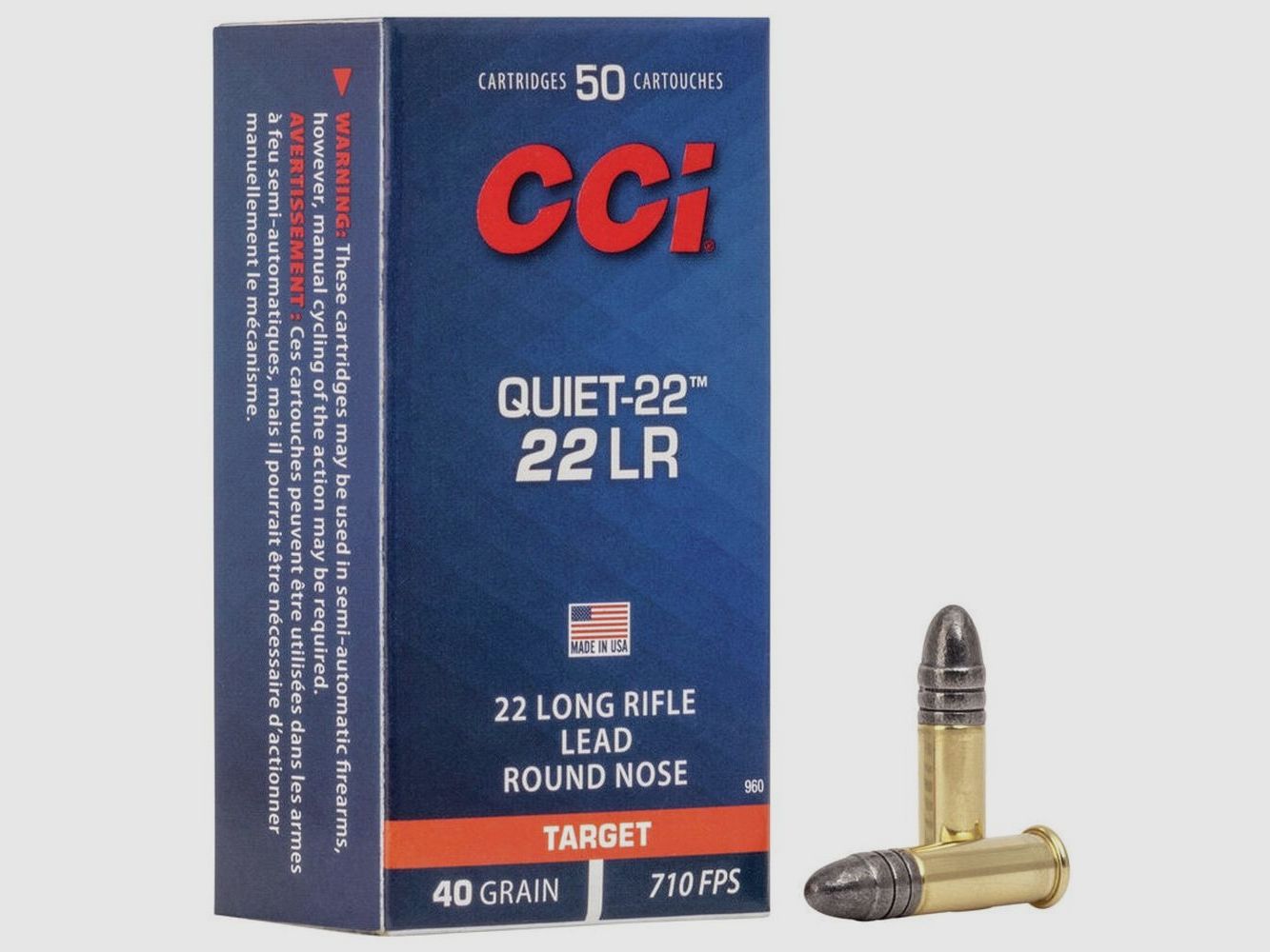 22 long rifle CCI QUIET 22 40 gr LRN VE50