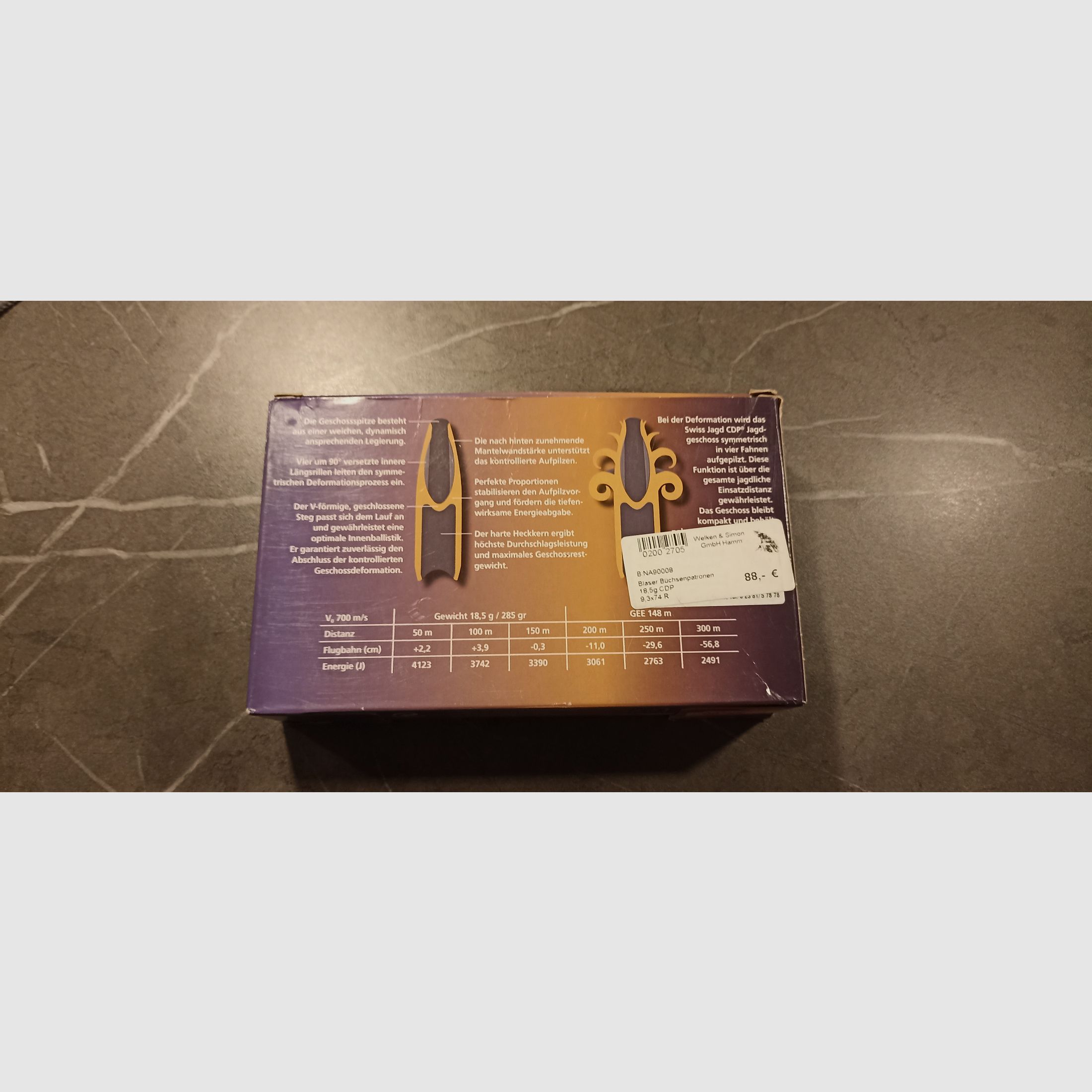 9,3x74R Munition Blaser CDP 20 Patronen